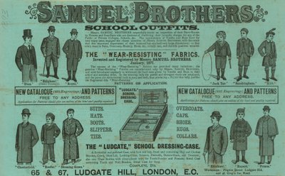 Annonse for Samuel Brothers, Ludgate Hill, London av English School