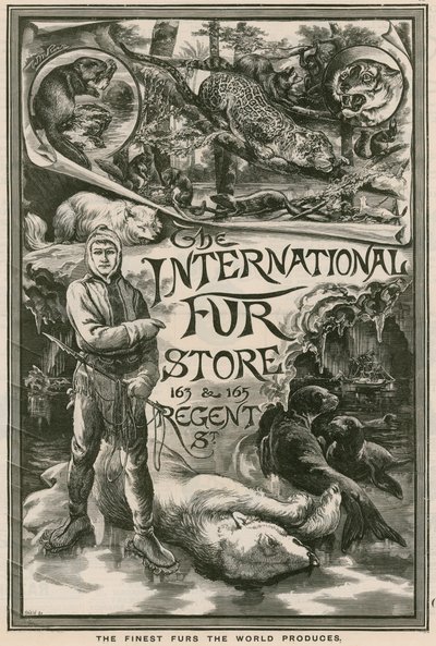 Annonse for The International Fur Store, 163 & 165 Regent Street, London av English School