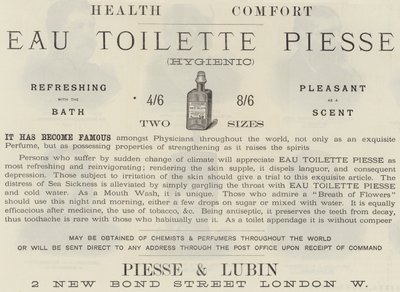 Annonse, Eau Toilette Piesse av English School