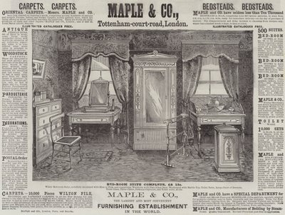 Annonse, Maple and Company (gravering) av English School
