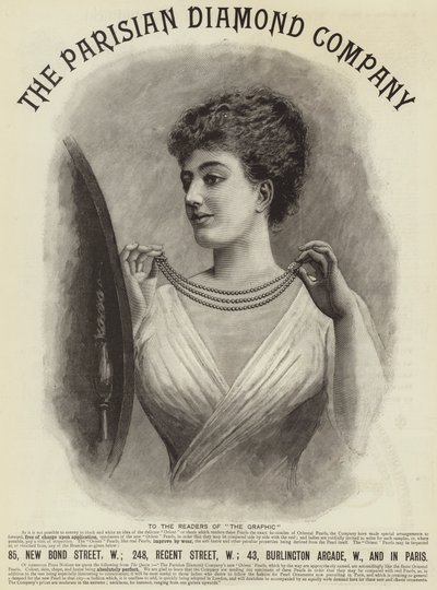 Annonse, The Parisian Diamond Company (gravering) av English School