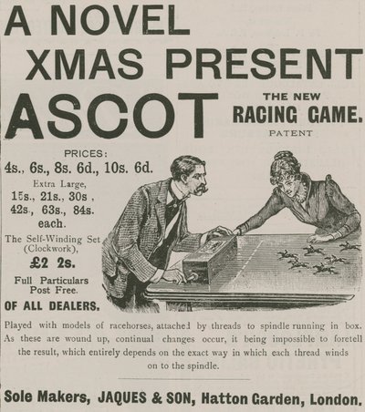 Werbung für Ascot - das neue Rennspiel von English School