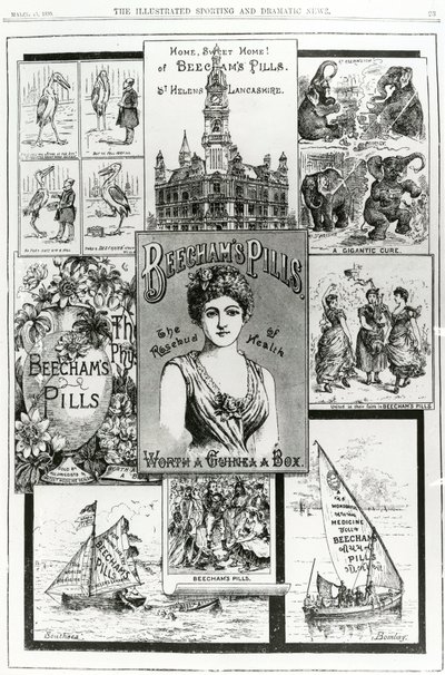 Annonse for Beechams Pills, the Rosebud of Health, 1890 av English School