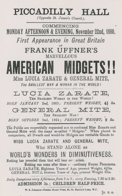 Annonse for Frank Uffners American Midgets av English School