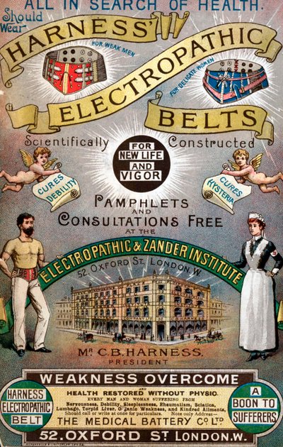 Annonse for "Harness" Electropathic Belts av English School