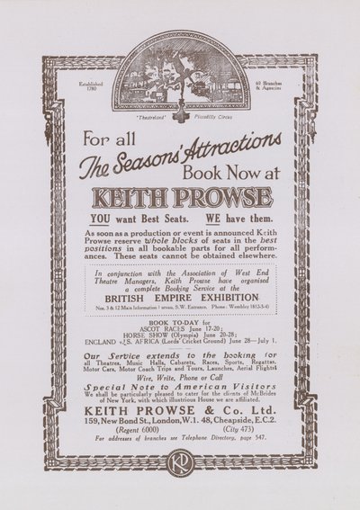 Annonse for Keith Prowse av English School