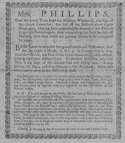 Annonse for fru Phillips av English School