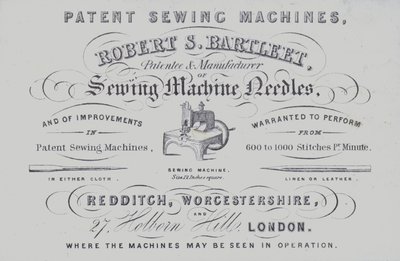 Annonse for Robert S Bartleet symaskiner (litho) av English School