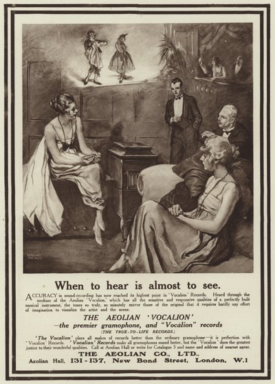 Annonse for Aeolian Vocalion-grammofonen av English School