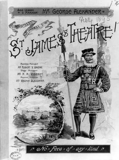 Annonse for St. James Theatre i London, 1893 av English School