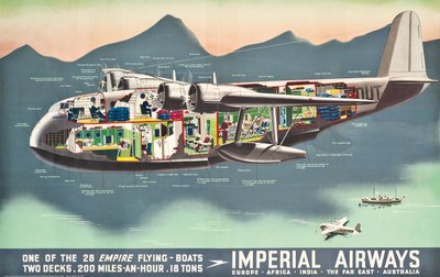 Reklameplakat for "Flying Boats" til Imperial Airways, 1937 av English School