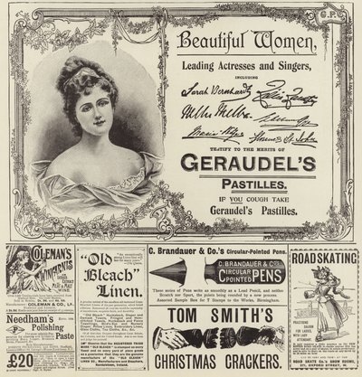 Reklame spredte seg fra The Graphic Christmas Number 1896 av English School