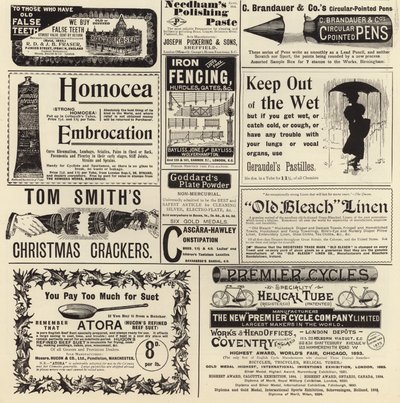 Reklame spredte seg fra The Graphic Christmas Number 1897 av English School