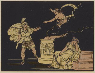 Æneas og Helena (fargelitografi) av English School