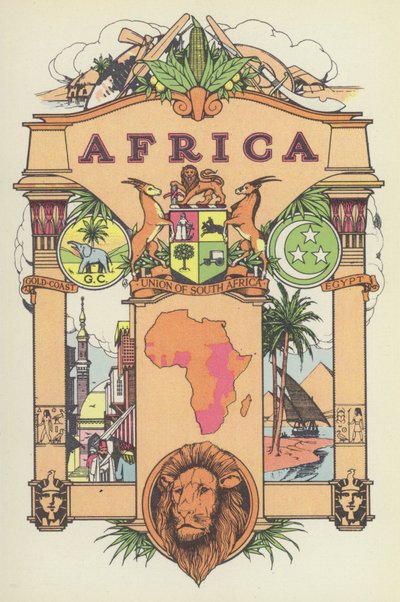 Afrika (fargelitografi) av English School