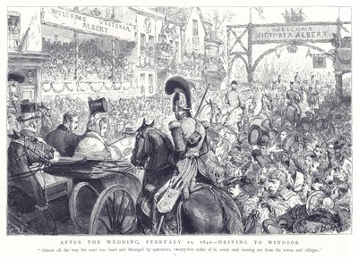 Etter bryllupet, 10. februar 1840, kjører til Windsor av English School