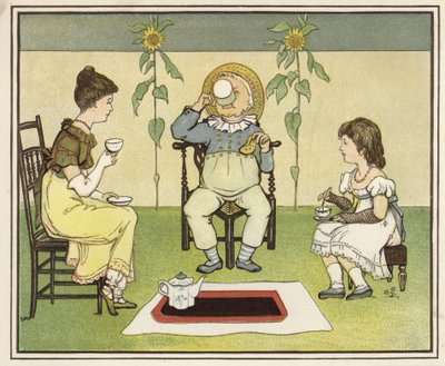 Ettermiddagste (fargelitografi) av English School