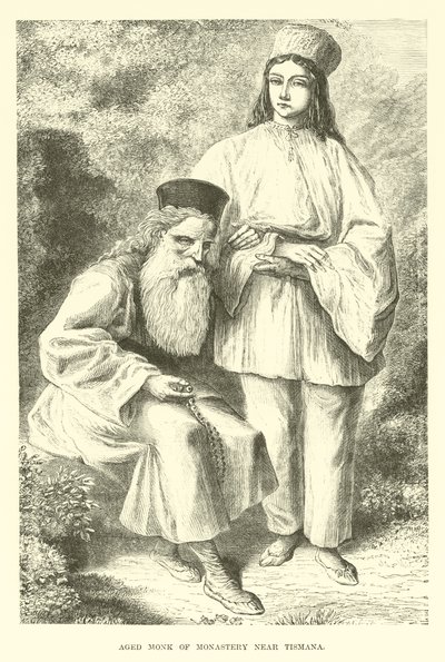 Gammel munk fra klosteret nær Tismana av English School