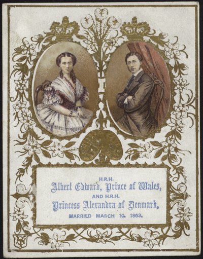 Albert Edward, prins av Wales, og prinsesse Alexandra av Danmark av English School