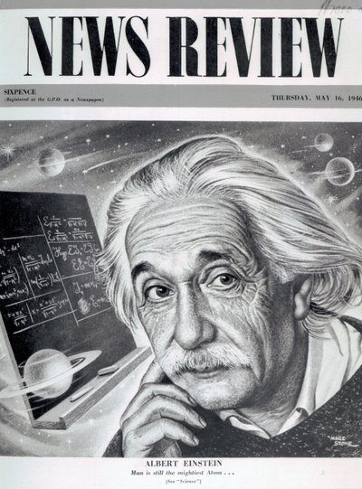 Albert Einstein på forsiden av 