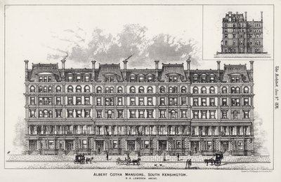 Albert Gotha Mansions, South Kensington (gravering) av English School