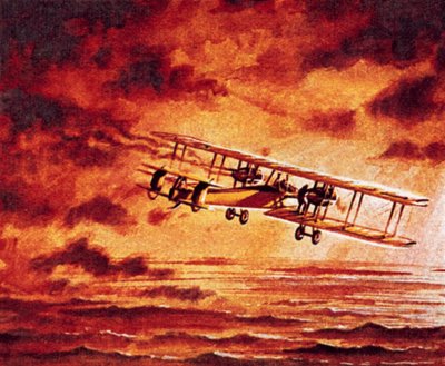 Alcock og Brown i deres Vickers "Vimy" av English School