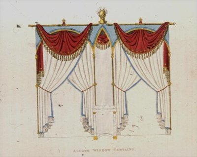 Alkovevindusgardiner, plate 141 fra Ackermann