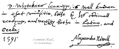 Alexander Nowell, (en eminent guddommelig) av English School