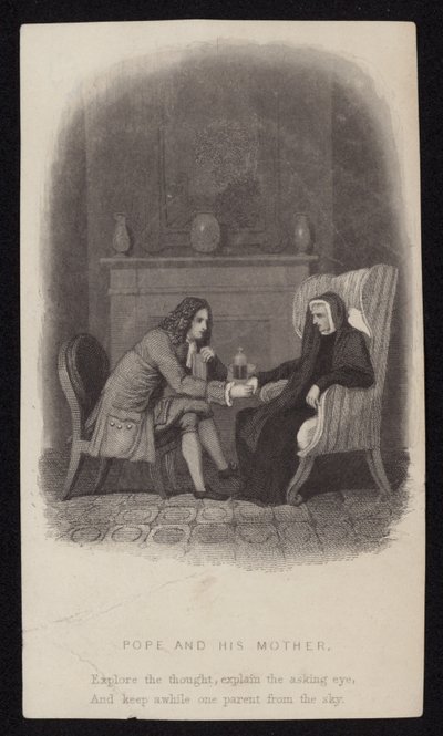 Alexander Pope og hans mor av English School