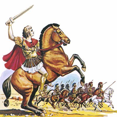 Alexander den store på Bucephalus av English School
