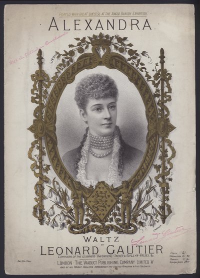 Alexandra, en vals av Leonard Gautier (farge litho) av English School