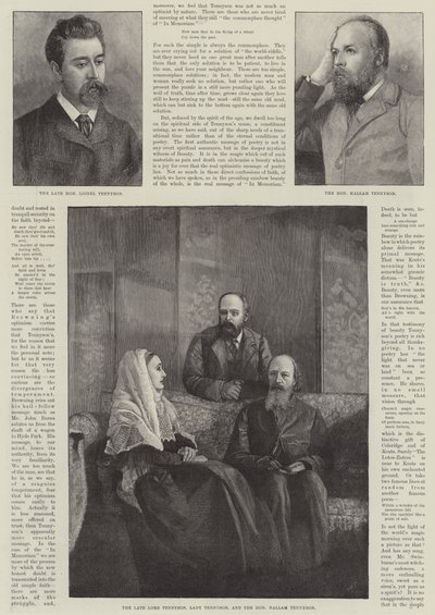 Alfred, Baron Tennyson, poetprisvinner (gravering) av English School