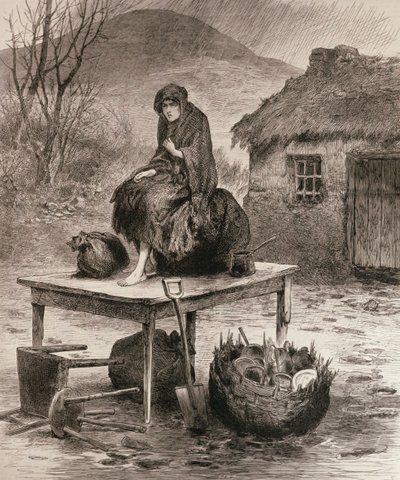 All That Is Left: Scene at a Mayo Eviction, fra en skisse av Claude Byrne, fra 
