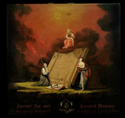 Allegorisk gruppe med frimurersymbolikk, 1810 av English School