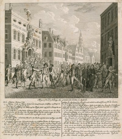 Allegorisk representasjon av den store lotteri-illusjonen av English School