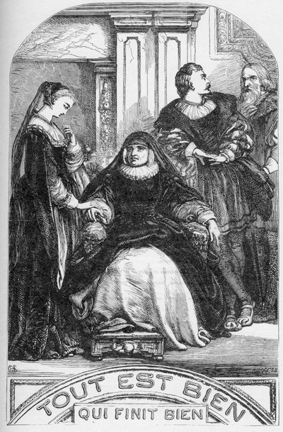 All's Well That Ends Well - Illustrasjon i "" Works complete by William Shakespeare"" 1866 - Illustrasjonene og den generelle formen til denne utgaven er lånt fra Cassells illustrerte Shakespeare, utgitt i London av English School