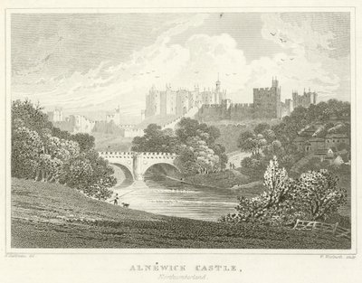 Alnwick Castle, Northumberland (gravering) av English School