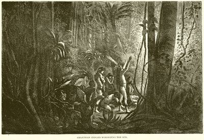 Amazonas-indianere som tilber solen av English School