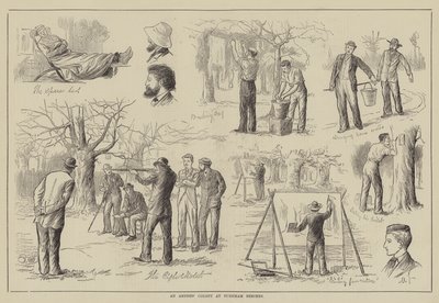 En kunstnerkoloni ved Burnham Beeches (gravering) av English School