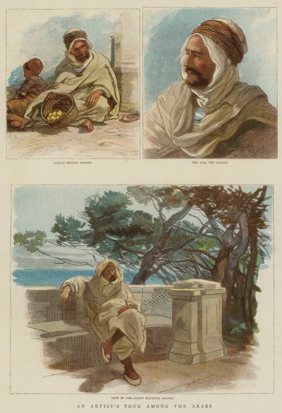 En kunstnertur blant araberne (fargegravering) av English School