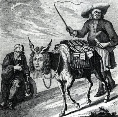 En esel lastet med kirkelige preferanser, 1737 av English School