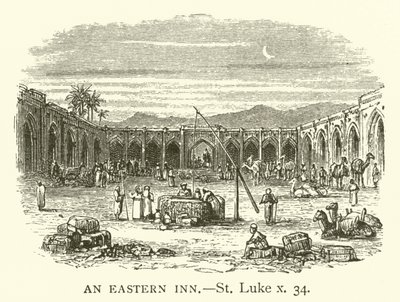 An Eastern Inn, St Luke, x, 34 (gravering) av English School