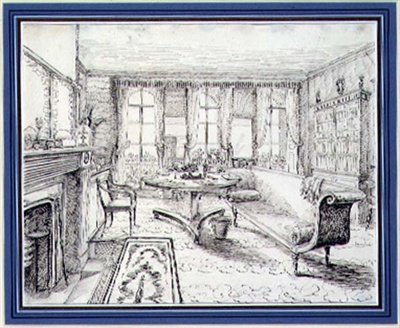 Interiør i et engelsk Regency-landsted av English School