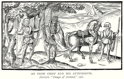 En irsk høvding og hans tjenere (gravering) av English School