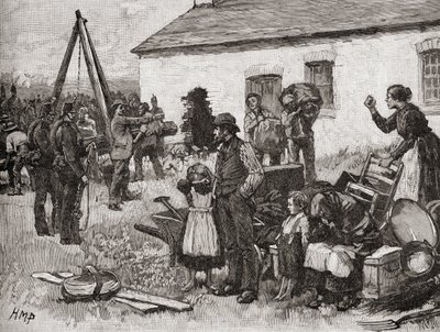 En irsk familie blir kastet ut av hjemmet sitt på grunn av manglende husleie, Irland av English School
