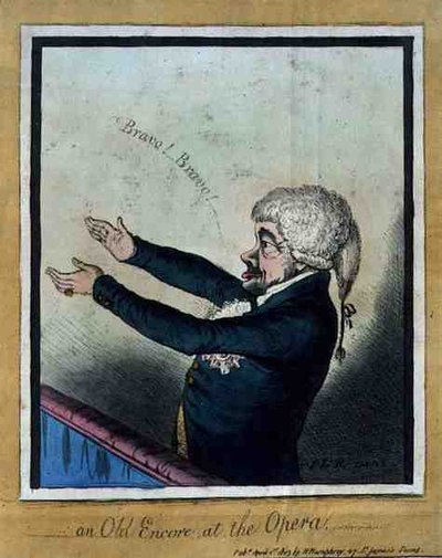 Ein alter Encore in der Oper, veröffentlicht von H. Humphrey von English School