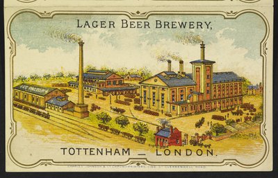 En illustrasjon av det østerriksk-bayerske Lager Beer Brewery i Tottenham, London av English School