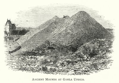 Gamle hauger ved Gamla Upsala (gravering) av English School
