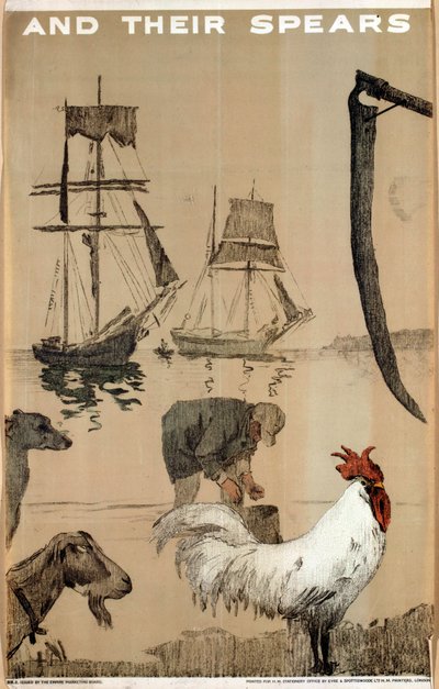 And Their Spears, fra serien 'The Empire Stands for Peace' (farge litho) av English School