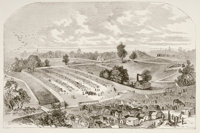 Andersonville fengsel (litho) av English School